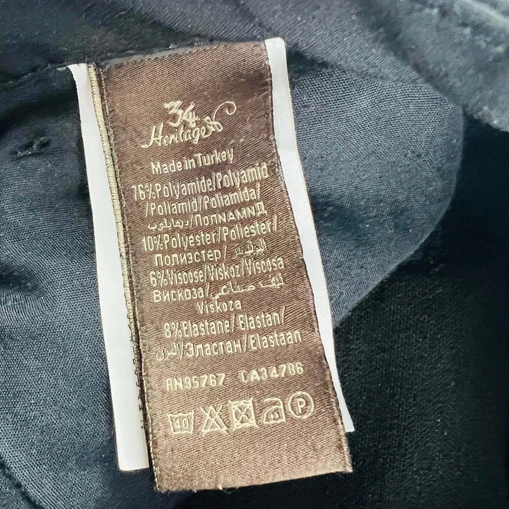 34 Heritage Black 5 Pocket Performance Stretch‎ Pants Mens Size 28X30